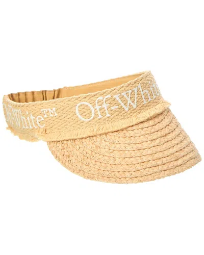 Off-white Straw Visor In Brown