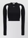 Off-white Cropped Top With Cut-out Shoulder Details