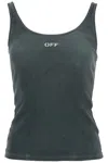 OFF-WHITE STRETCH COTTON TANK TOP FOR WOMEN