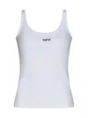 Off-white Off White Tank Top With Off Embroidery In White Black