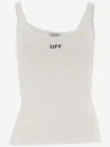 Off-white Off White Tank Top With Off Embroidery In White/black
