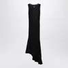 Off-white Black Light Ribbed Embroidered 20s Long Dress In Black