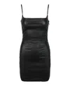 Off-white Stretch Leather Mini Dress In Black