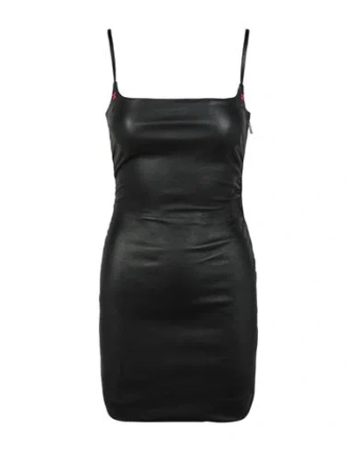 Off-white Stretch Leather Mini Dress Woman Mini Dress Black Size 8 Leather In Gray