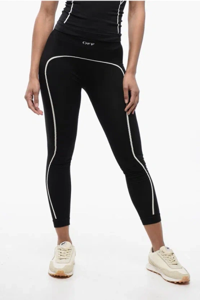 OFF-WHITE STRETCH NYLON SEAMLESS LEGGINGS