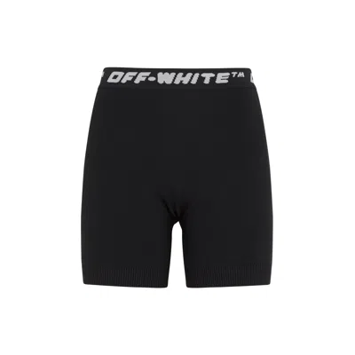 Off-white Stretch Sports Shorts For Women In Black