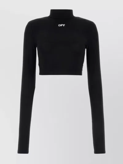 OFF-WHITE STRETCH VISCOSE CROPPED TOP