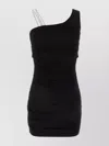 Off-white Stretch Viscose Mini Dress With Embellished Straps