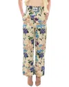 Off-white Printed Pajama Viscose Logo Pants In Yellow