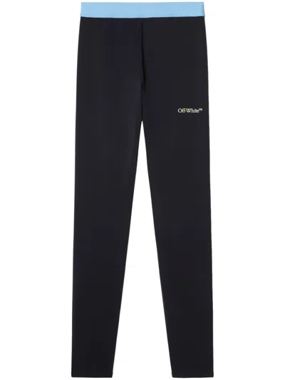 Off-white Stretchy Polyester Blend Trousers In Black
