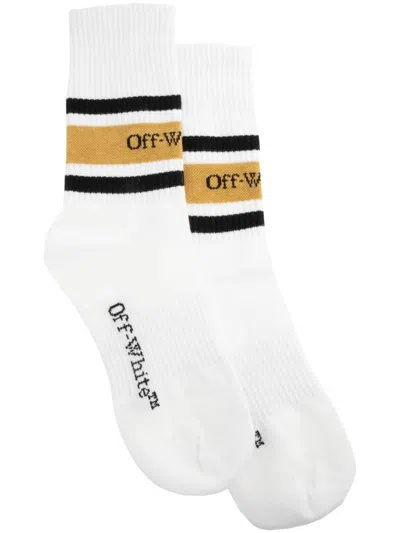 Off-white Stripe Detailing Ankle Socks In White
