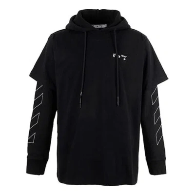 Off-white Stripe Logo Printing Sleeve Loose Fit Black