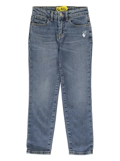 OFF-WHITE STRIPE-PRINT JEANS