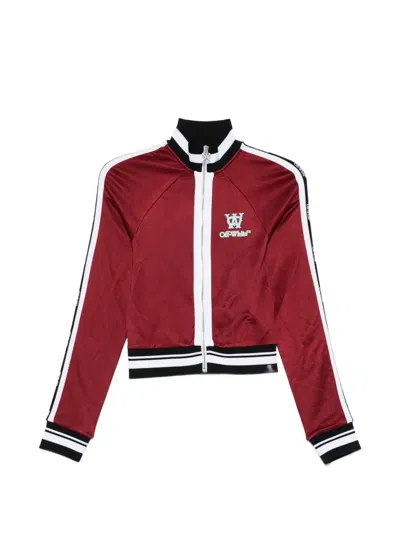 Pre-owned Off-white Stripe-trim Track Jacket In Red