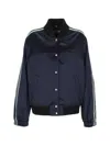 Off-white Acetate Blend Padded Bomber Jacket In Blue
