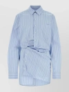 Off-white Striped Cotton-poplin Shirtdress In Blue