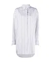Off-white Pinstriped Long-sleeved Poplin Shirt In White