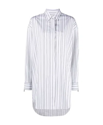 OFF-WHITE OFF-WHITE PINSTRIPED LONG-SLEEVED POPLIN SHIRT