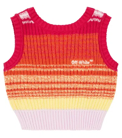 OFF-WHITE STRIPED COTTON SWEATER VEST