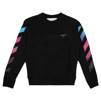 Pre-owned Off-white Striped Crewneck Sweatshirt 'black'