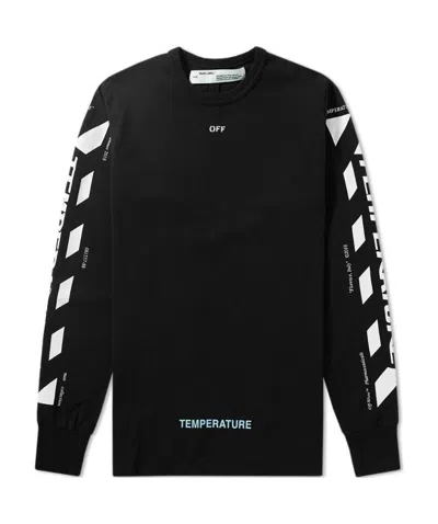 Off-white Striped Long-sleeved T-shirt In Black