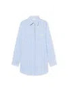 Off-white Striped Over Shirt Dress In Animal Print