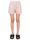 Off-white Striped Pattern Shorts In Pink