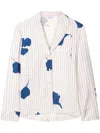 Off-white Stripe Flwr Pajama Ls Shir In White