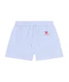 Off-white Striped Poplin Shorts In Blue