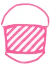 Off-white Diagonal Stripe Cotton Face Mask In Pink