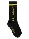 Off-white Striped Ribbed Socks In Black