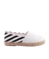 Off-white Diag-stripe Cotton Espadrilles In White
