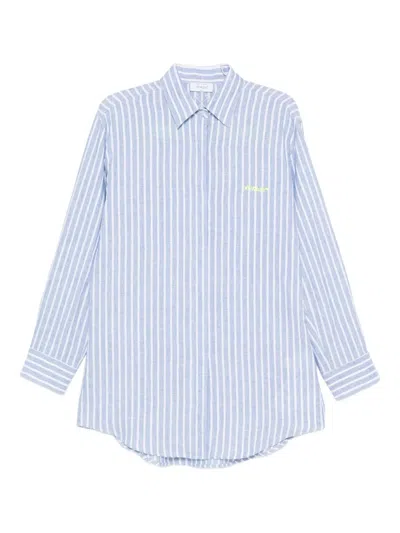 Off-white Striped Shirt Dress In Blue