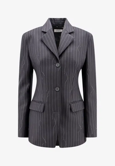 Off-white Striped Single-breasted Blazer