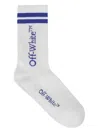 Off-white White Socks With Blue Logo In White