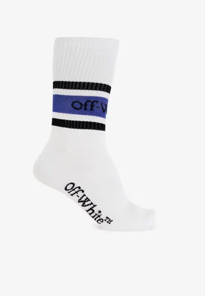 Off-white Stripes Logo Long Socks In White