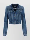 Off-white Cropped Denim Jacket In Blue