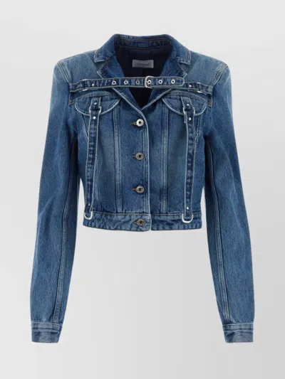 OFF-WHITE DENIM CROPPED JACKET