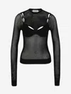 Off-white Net Arrow Bralette Black Viscose Top In Black