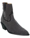Off-white Stud Texas Suede Bootie In Black