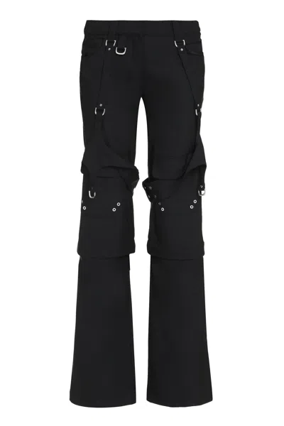 Off-white Stylish Black Cargo Trousers For Women