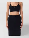 Off-white Stylish Cropped Spaghetti Strap Top In Black
