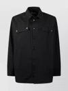 Off-white Button-up Casual Jacket With Structured Fit In Blue