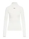 Off-white Off White Funnel Neck T Shirt With Off Logo In Blanco