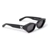 Off-white Sculpted Rectangle Sunglasses Uv Protection In Black
