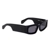 Off-white Sculpted Rectangle Sunglasses Uv Protection In Black