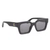 Off-white Sculpted Rectangle Sunglasses Uv Protection In Black