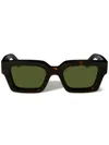 Off-white Brown Glasses With Side Logo In Black