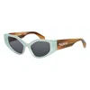 Off-white Sunglasses Cat Eye Full Rim, Black Frame And Dark Grey Lens Oeri063memphis1007 In Green