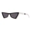 Off-white Sunglasses Cat Eye Full Rim, White Frame And Dark Grey Lens Oeri042artemisia0207 In Black